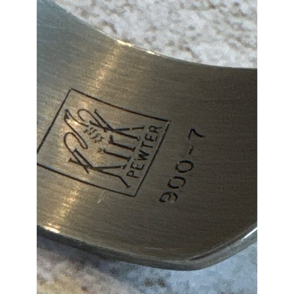 Floral Etched Pewter Bracelet by Larkspur 900-7 - Picture 5 of 6